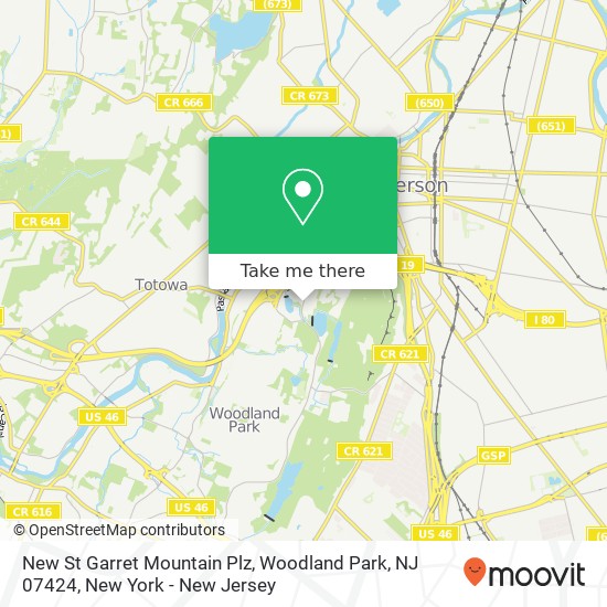 Mapa de New St Garret Mountain Plz, Woodland Park, NJ 07424