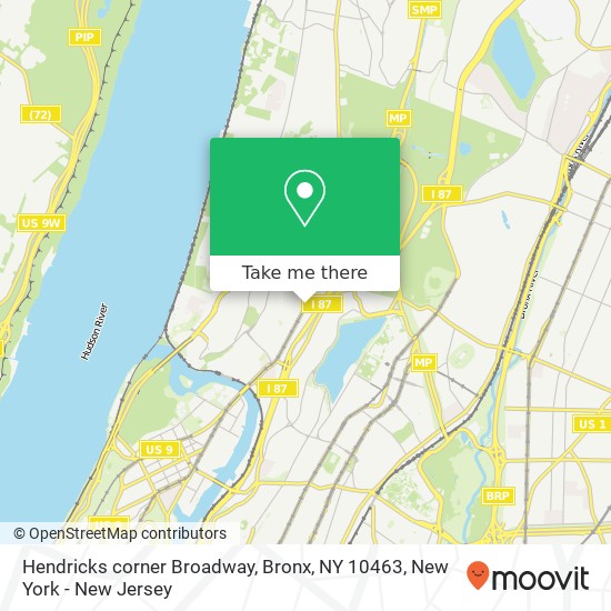 Hendricks corner Broadway, Bronx, NY 10463 map