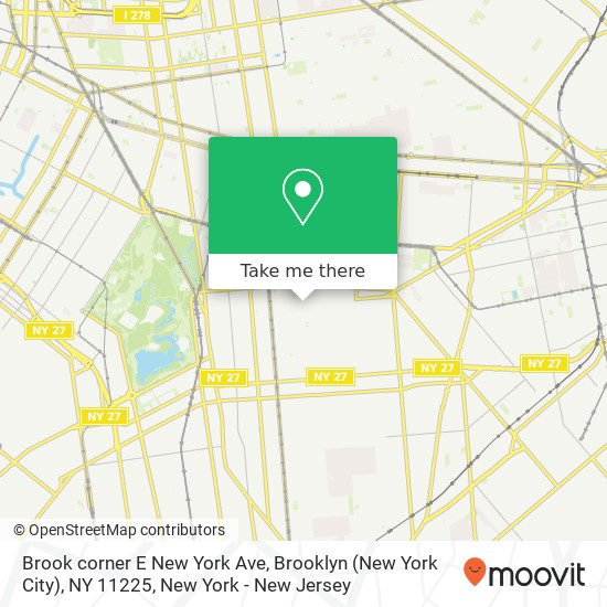 Mapa de Brook corner E New York Ave, Brooklyn (New York City), NY 11225