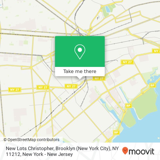 Mapa de New Lots Christopher, Brooklyn (New York City), NY 11212