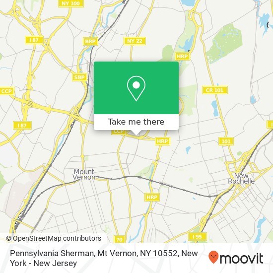 Mapa de Pennsylvania Sherman, Mt Vernon, NY 10552