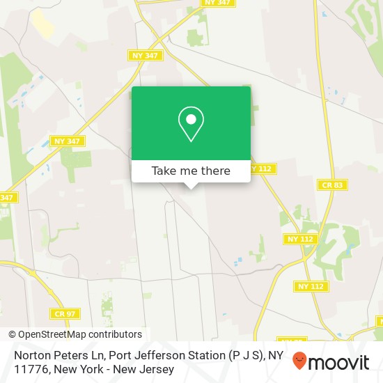 Mapa de Norton Peters Ln, Port Jefferson Station (P J S), NY 11776