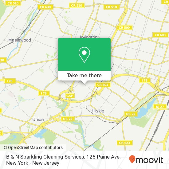 Mapa de B & N Sparkling Cleaning Services, 125 Paine Ave