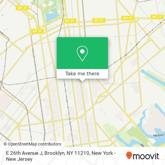 Mapa de E 26th Avenue J, Brooklyn, NY 11210