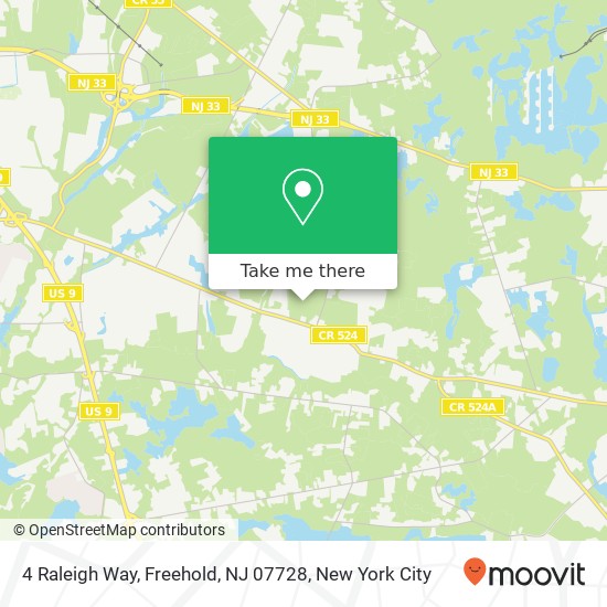 Mapa de 4 Raleigh Way, Freehold, NJ 07728
