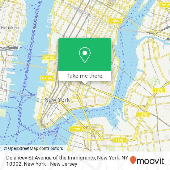 Delancey St Avenue of the Immigrants, New York, NY 10002 map