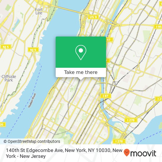 140th St Edgecombe Ave, New York, NY 10030 map