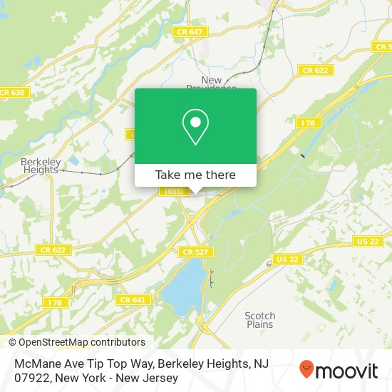 McMane Ave Tip Top Way, Berkeley Heights, NJ 07922 map