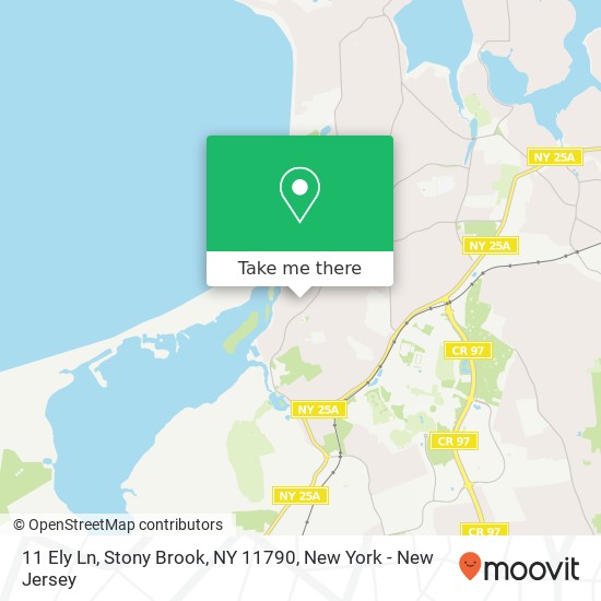 Mapa de 11 Ely Ln, Stony Brook, NY 11790