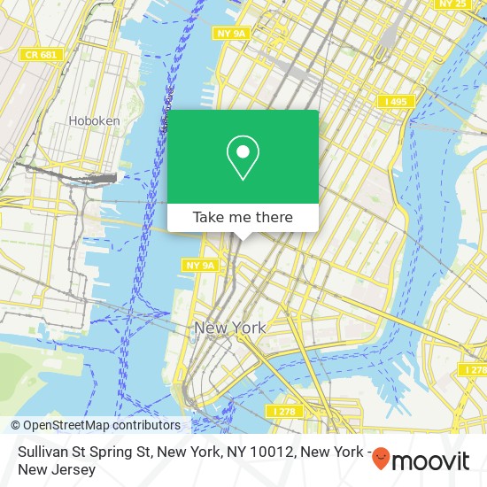 Sullivan St Spring St, New York, NY 10012 map