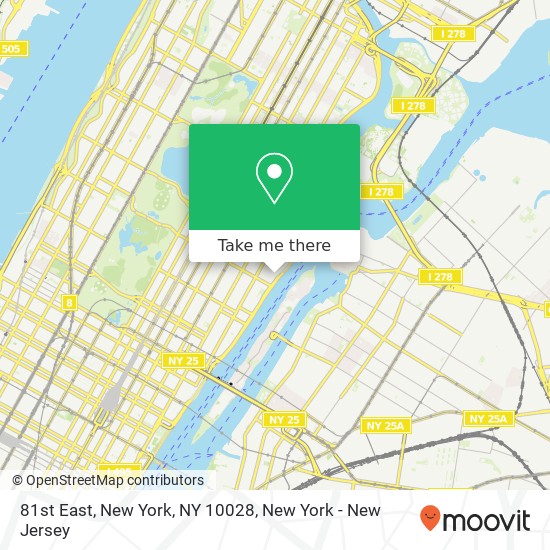 Mapa de 81st East, New York, NY 10028