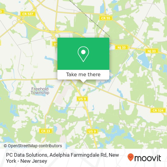 Mapa de PC Data Solutions, Adelphia Farmingdale Rd
