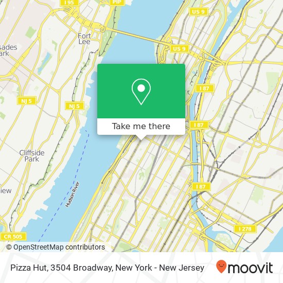 Mapa de Pizza Hut, 3504 Broadway