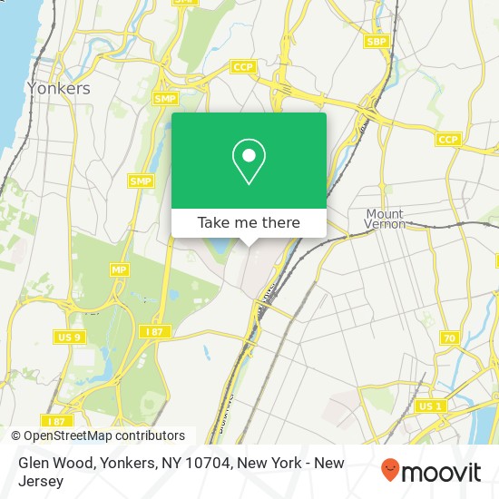 Mapa de Glen Wood, Yonkers, NY 10704