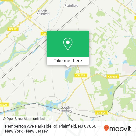 Pemberton Ave Parkside Rd, Plainfield, NJ 07060 map