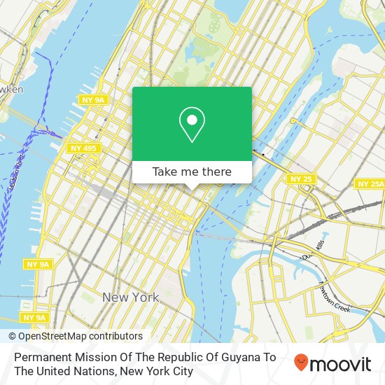 Mapa de Permanent Mission Of The Republic Of Guyana To The United Nations