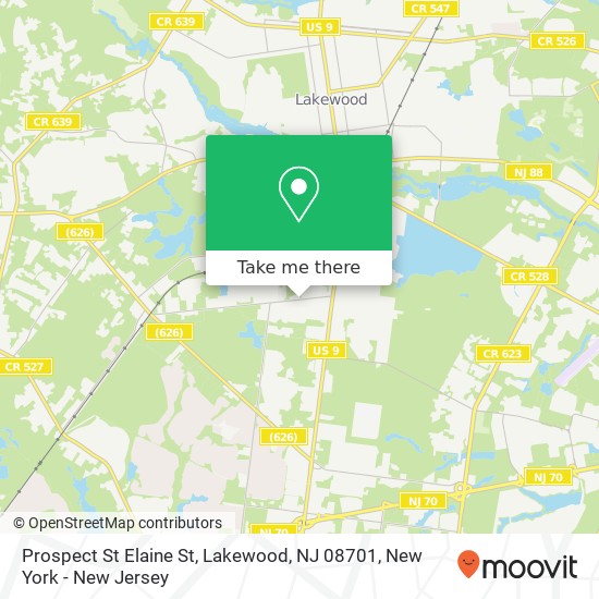 Mapa de Prospect St Elaine St, Lakewood, NJ 08701
