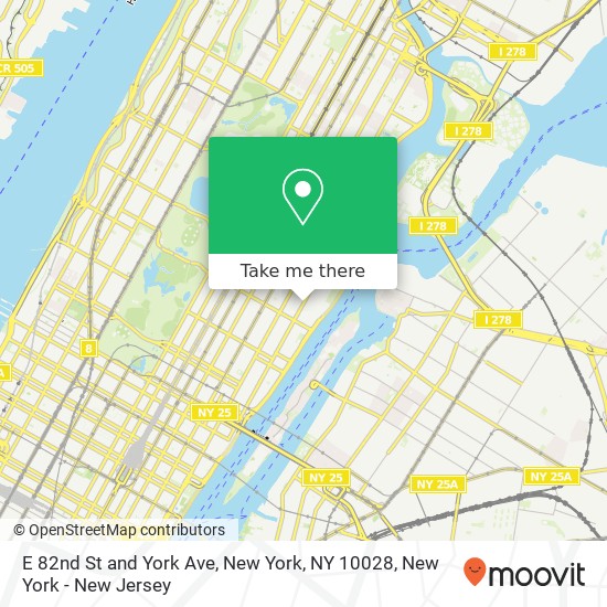 E 82nd St and York Ave, New York, NY 10028 map