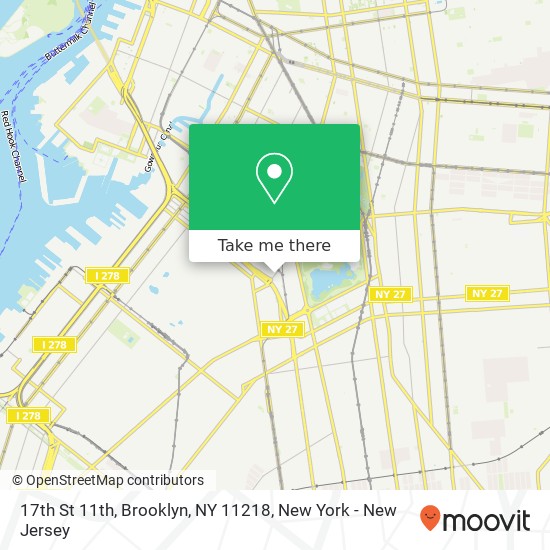 17th St 11th, Brooklyn, NY 11218 map