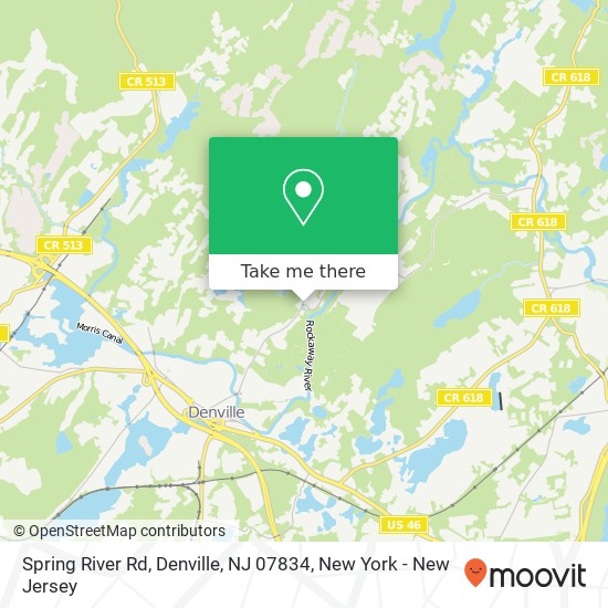 Mapa de Spring River Rd, Denville, NJ 07834