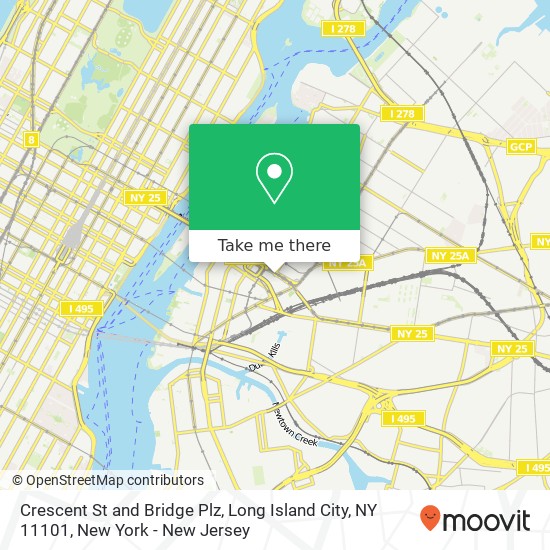 Mapa de Crescent St and Bridge Plz, Long Island City, NY 11101