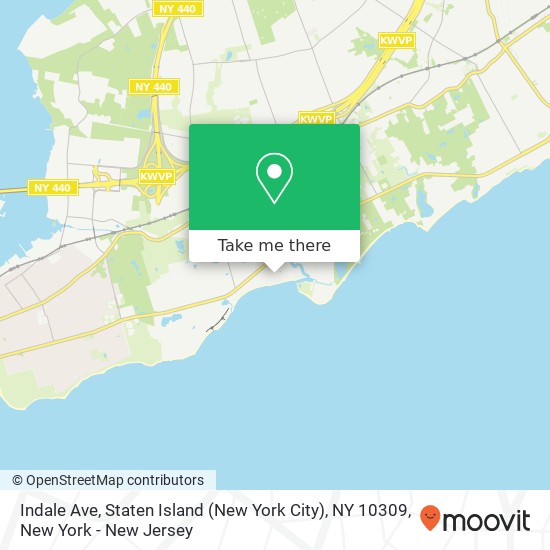 Mapa de Indale Ave, Staten Island (New York City), NY 10309