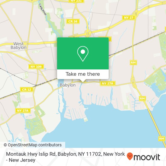 Montauk Hwy Islip Rd, Babylon, NY 11702 map