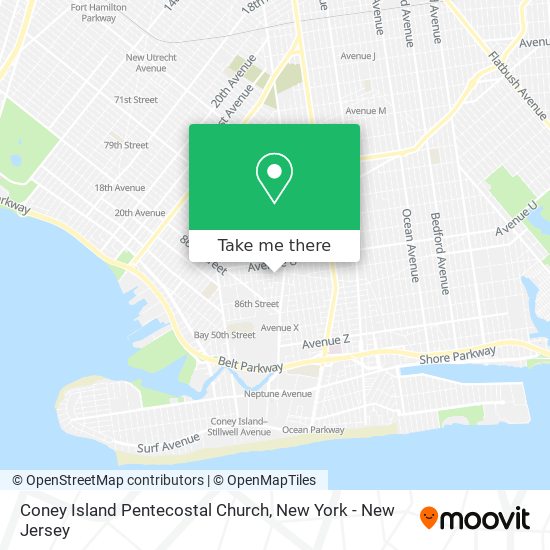Mapa de Coney Island Pentecostal Church