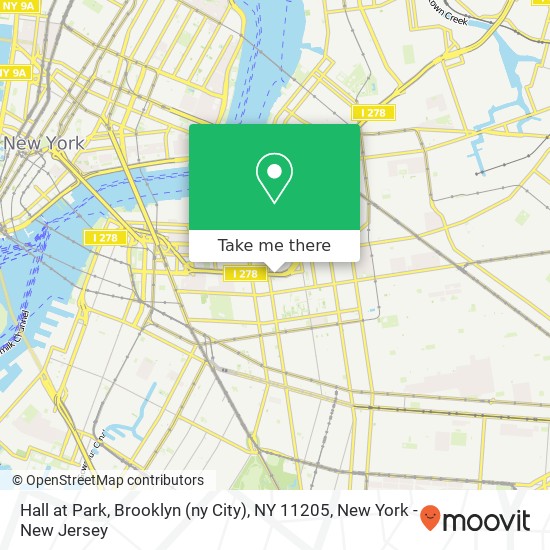 Mapa de Hall at Park, Brooklyn (ny City), NY 11205