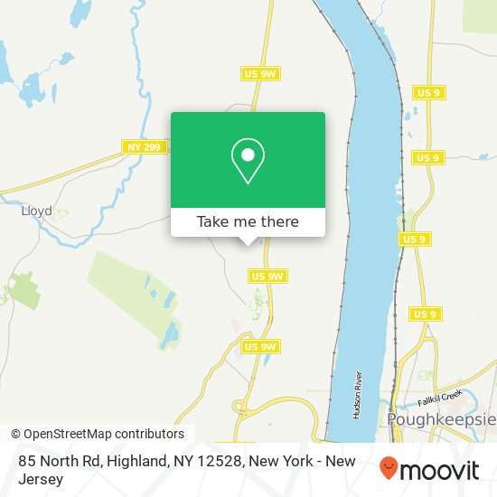 Mapa de 85 North Rd, Highland, NY 12528