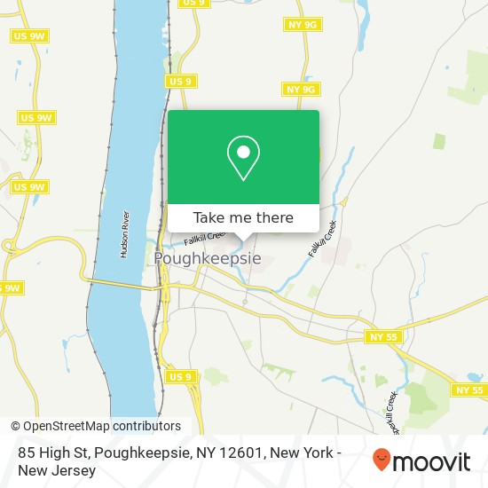 Mapa de 85 High St, Poughkeepsie, NY 12601