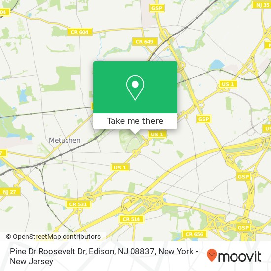 Pine Dr Roosevelt Dr, Edison, NJ 08837 map