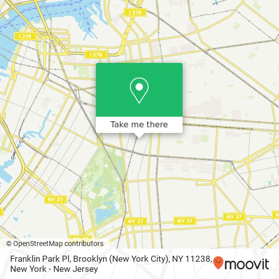 Mapa de Franklin Park Pl, Brooklyn (New York City), NY 11238
