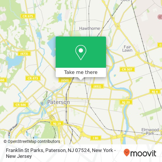Mapa de Franklin St Parks, Paterson, NJ 07524