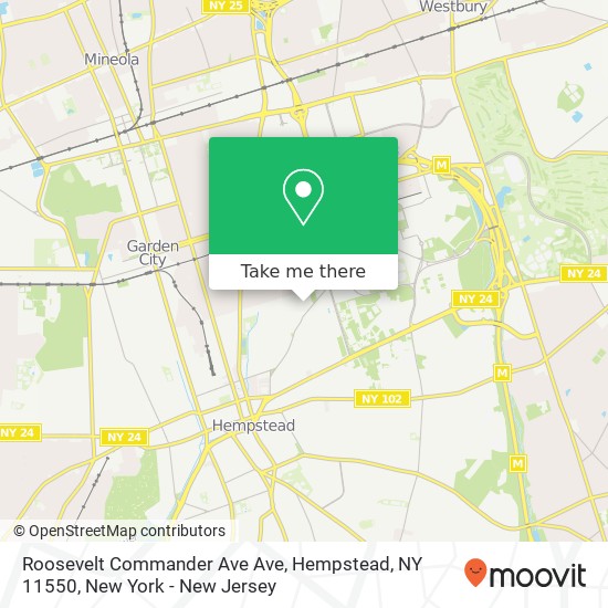 Mapa de Roosevelt Commander Ave Ave, Hempstead, NY 11550