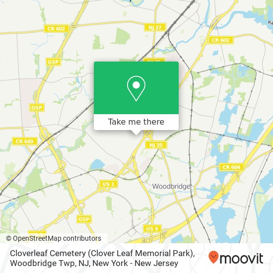 Cloverleaf Cemetery (Clover Leaf Memorial Park), Woodbridge Twp, NJ map