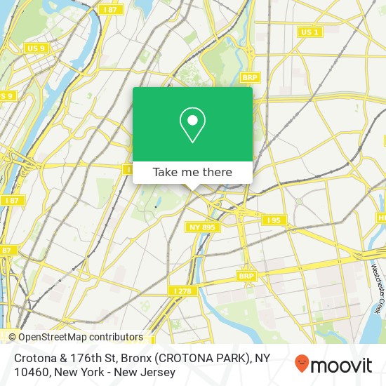 Crotona & 176th St, Bronx (CROTONA PARK), NY 10460 map
