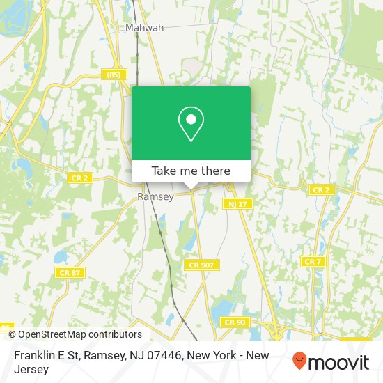 Mapa de Franklin E St, Ramsey, NJ 07446