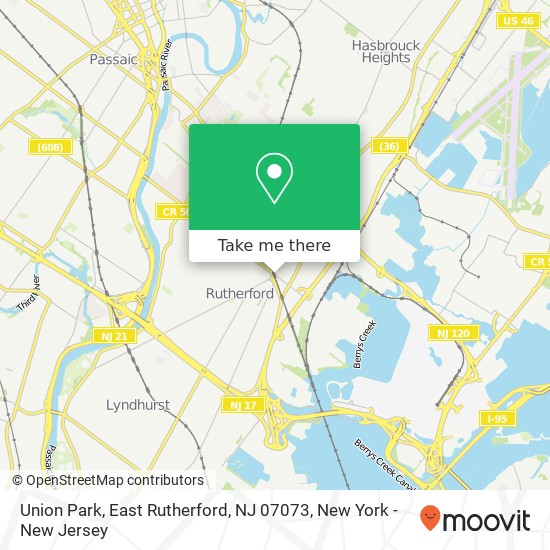 Mapa de Union Park, East Rutherford, NJ 07073