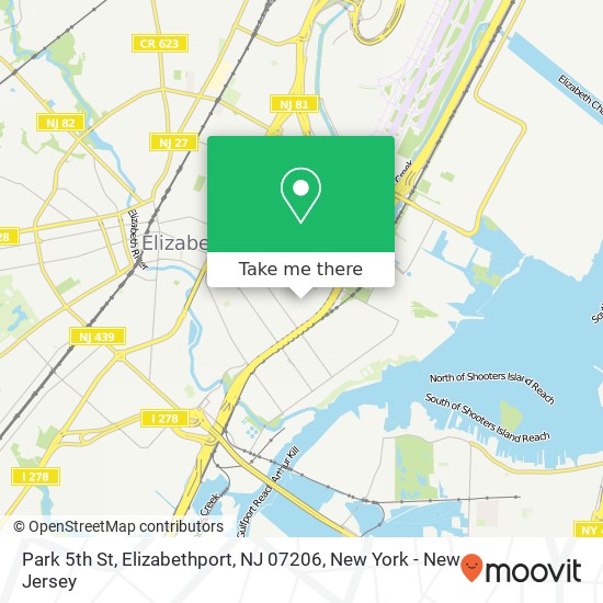 Mapa de Park 5th St, Elizabethport, NJ 07206