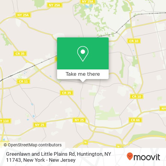 Mapa de Greenlawn and Little Plains Rd, Huntington, NY 11743