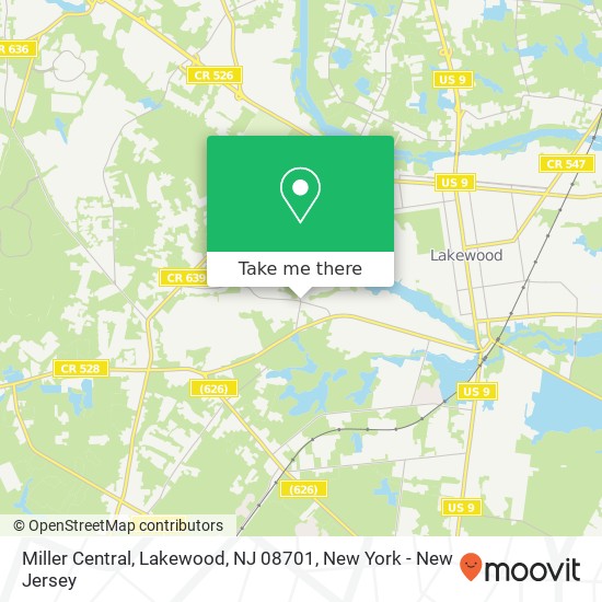 Mapa de Miller Central, Lakewood, NJ 08701