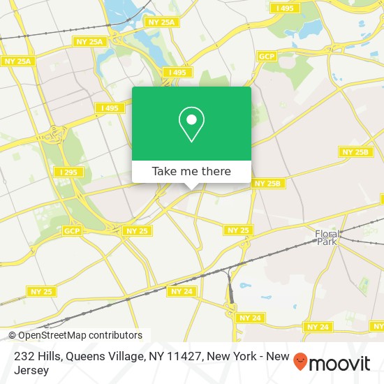 Mapa de 232 Hills, Queens Village, NY 11427