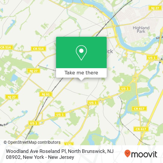 Woodland Ave Roseland Pl, North Brunswick, NJ 08902 map