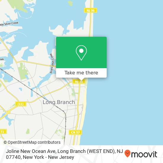 Joline New Ocean Ave, Long Branch (WEST END), NJ 07740 map