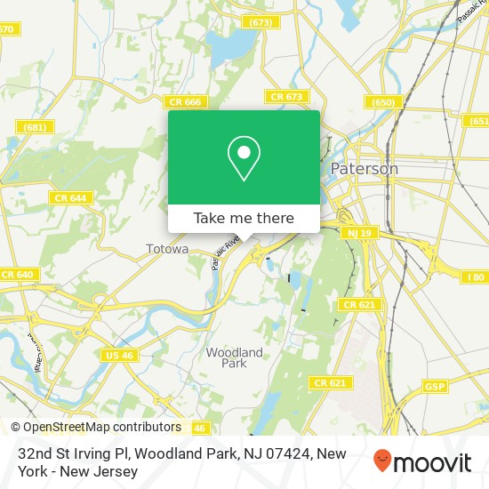 32nd St Irving Pl, Woodland Park, NJ 07424 map