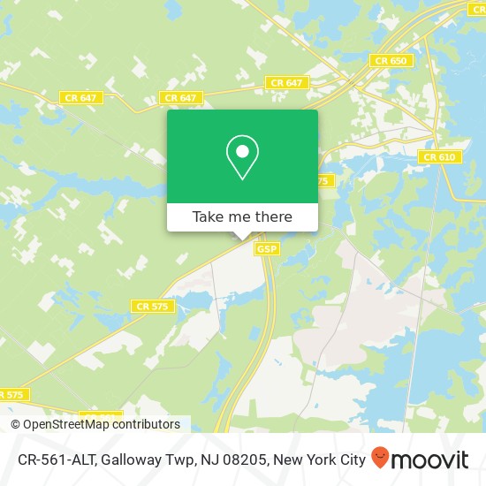Mapa de CR-561-ALT, Galloway Twp, NJ 08205