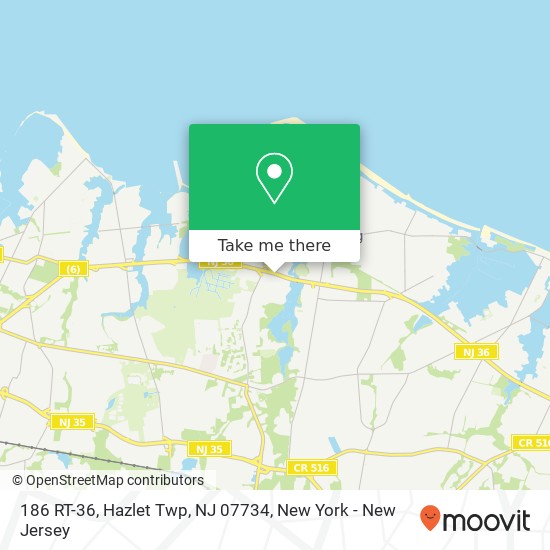 Mapa de 186 RT-36, Hazlet Twp, NJ 07734