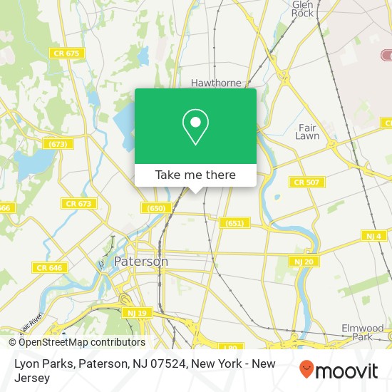 Mapa de Lyon Parks, Paterson, NJ 07524