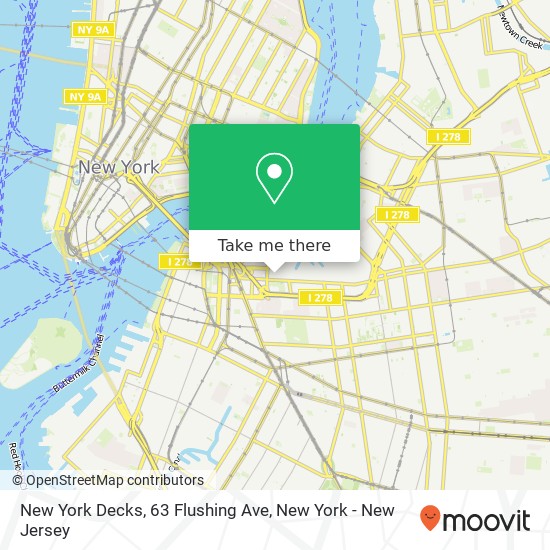 Mapa de New York Decks, 63 Flushing Ave